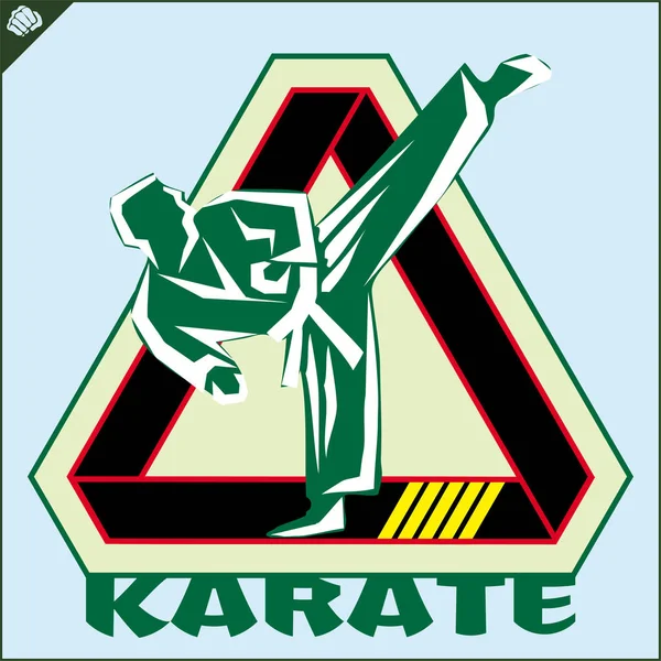 Kampsport Färgad Simbol Logotyp Karate Kreativ Design Emblem — Stock vektor