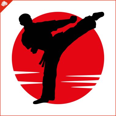 Dövüş sanatları simbol, logo. Karate yaratıcı tasarım amblemi.