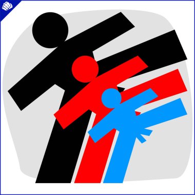 Dövüş sanatları simbol, logo. Karate yaratıcı tasarım amblemi.