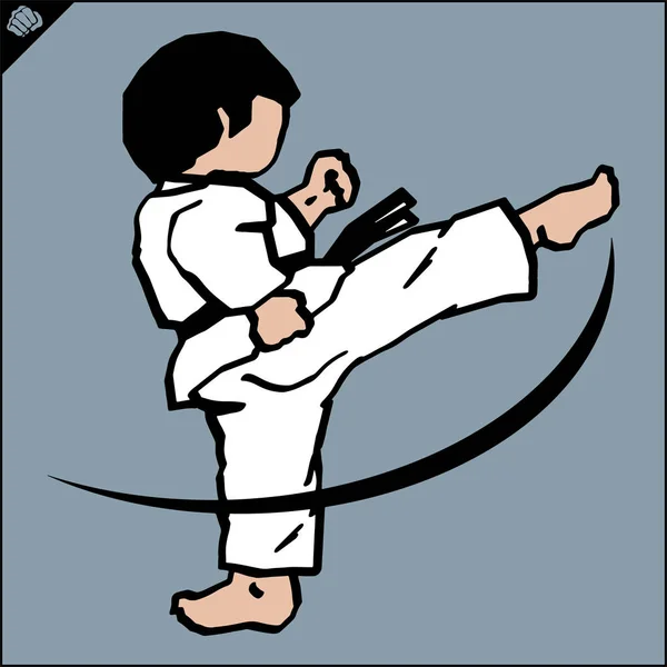Kampsport Färgad Simbol Logotyp Karate Kreativ Design Emblem — Stock vektor