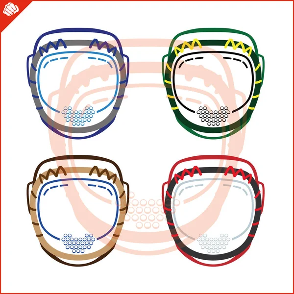 Cool Helmets Martial Arts Martial Arts Full Head Protection Knockout — Stock Vector