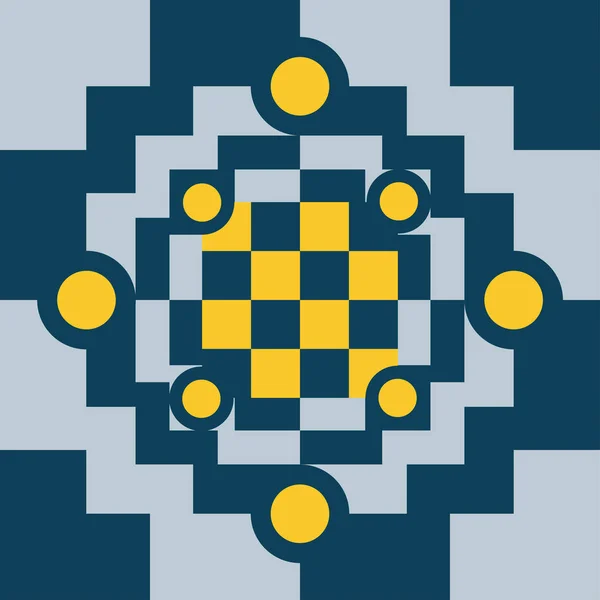 Patrón de cuadrados y formas geométricas — Vector de stock