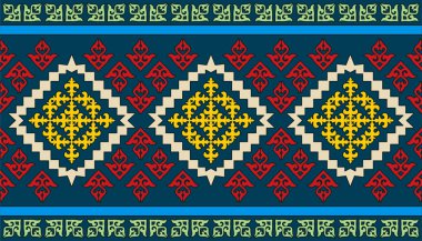 Arka planda Kazak göçebe kabileleri