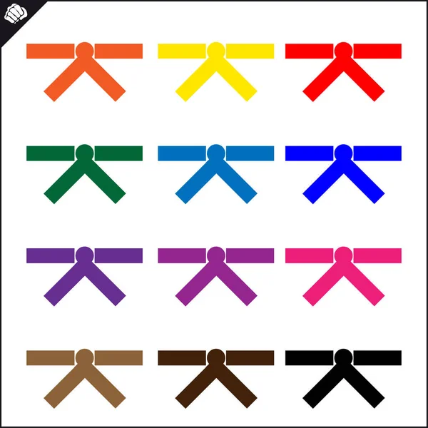 Arte Marcial Simbol Colorido Logotipo Karatê Design Criativo Emblema —  Vetores de Stock