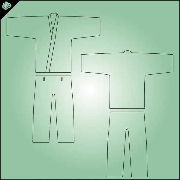 Strijd Tegen Oorlog Strijders Kimono Dogi Taekwondo Hapkido — Stockvector