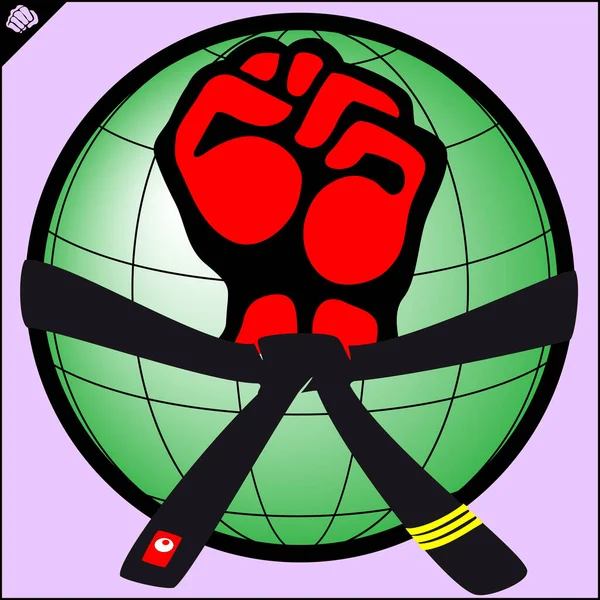 Kampfkunst Farbiges Simbol Logo Karate Kreatives Design Emblem — Stockvektor