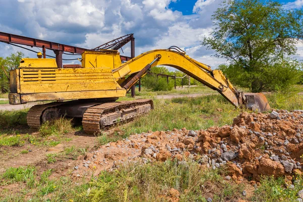 Büyük Güç Buldozer Inşa Ediyor — Stok fotoğraf