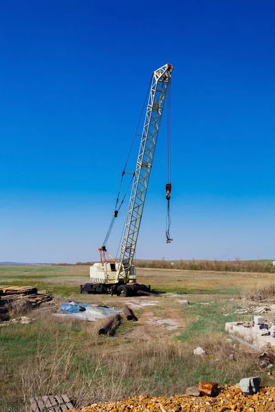 Mobile Crane Road Tower Crane Construction Site — Stock Photo, Image