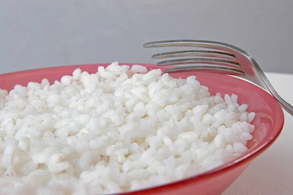 Porridge Semole Piatto Bianco — Foto Stock