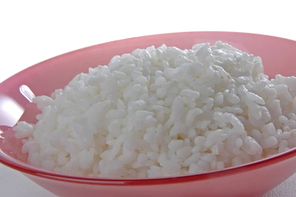Groats porridge in plate on white — Stock Image Groats Porridge Plate White Stock Image