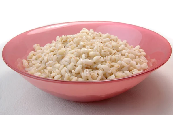 Groats porridge in plate on white — Stock Image Groats Porridge Plate White Stock Picture