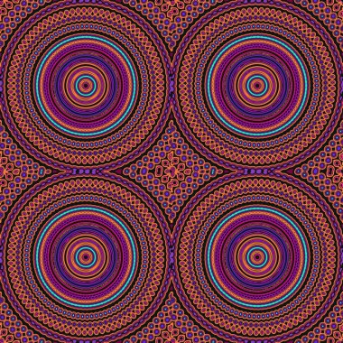 Hippi tarzı Mandala Dikişsiz desen döşemesi turuncu ve mor