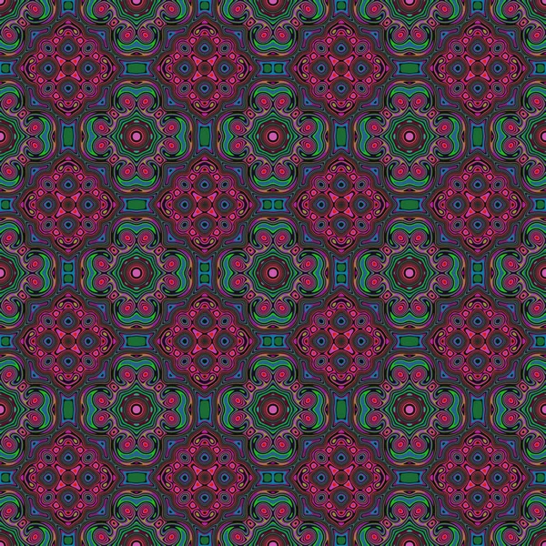 Azulejo patrón inconsútil colorido estilo marroquí verde y rosa — Foto de Stock