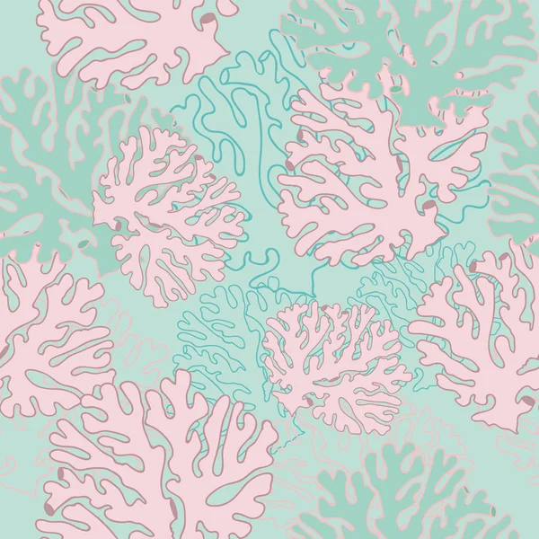Caribbean Coral Reef Vector Seamless Pattern — Stock Vector