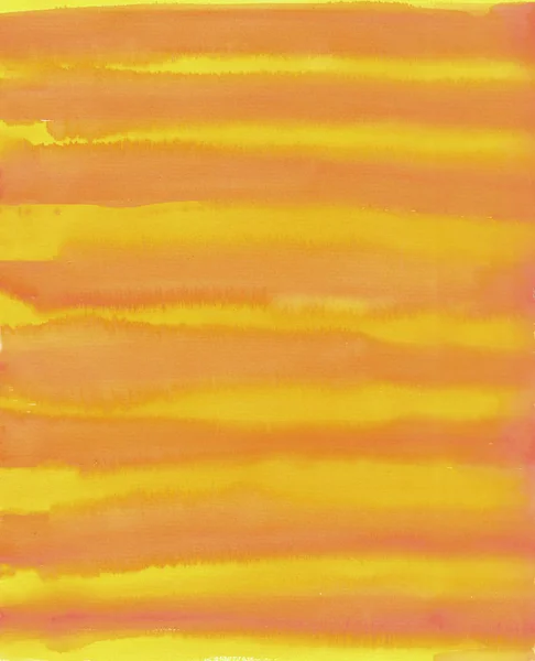 Barevné oranžové a žluté pruhy akvarel — Stock fotografie