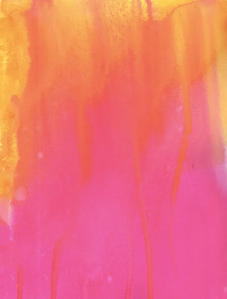 Farbenfrohe Aquarellmalerei Farbverlauf rosa und gelb — Stockfoto