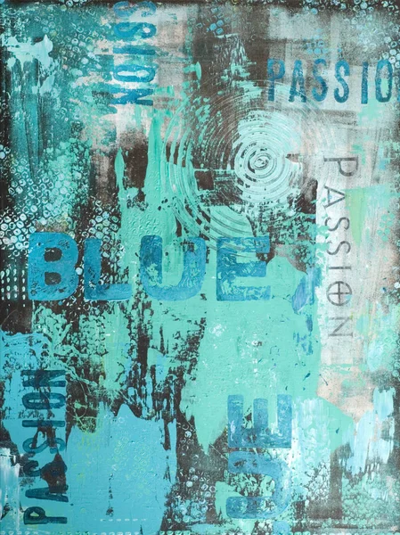 Digitale kunst Turquoise en Word blauw — Stockfoto