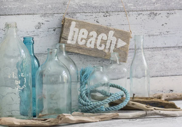 Marítimo Still Life Beach Sign — Fotografia de Stock