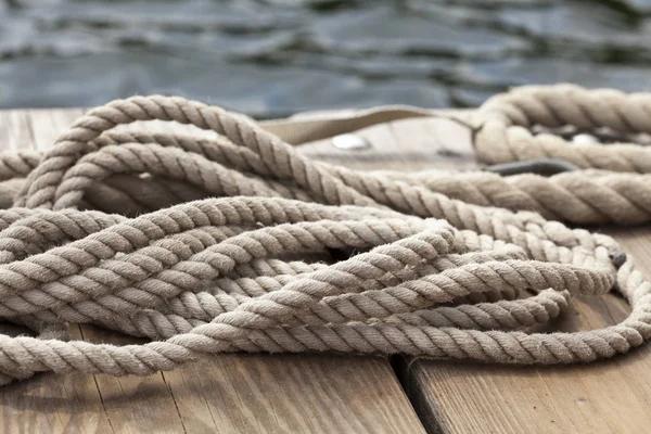 Ship Rope On A Jetty — Stock Photo, Image