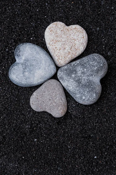 Stone Hearts Four Leave Clover — Stock Photo, Image