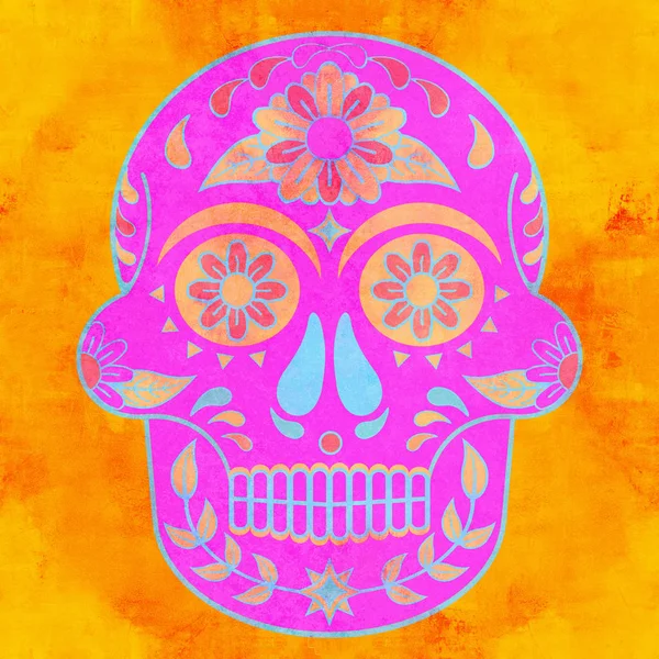 Kleurrijke schedel naadloze patroon — Stockfoto