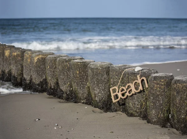 Rope Beach Sign Hanging — Stock Photo, Image