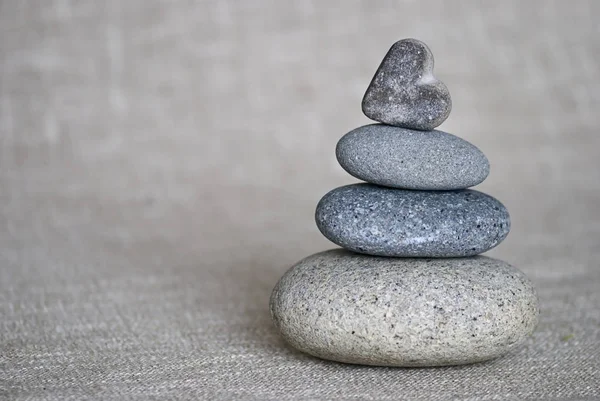 Heart Pebble On Stone Stack — Stock Photo, Image