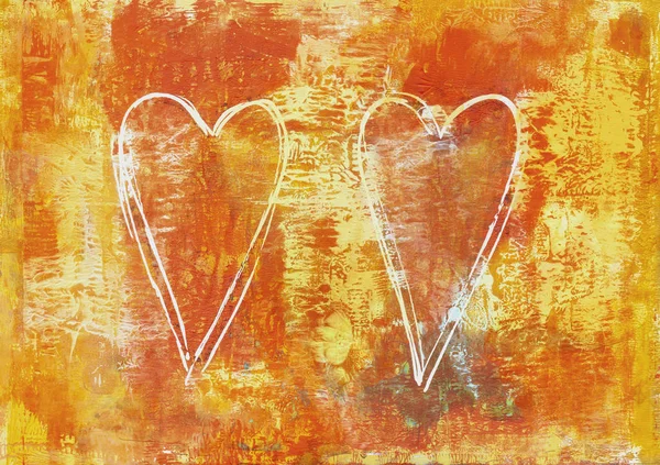 Colorato sfondo del cuore dipinto — Foto Stock
