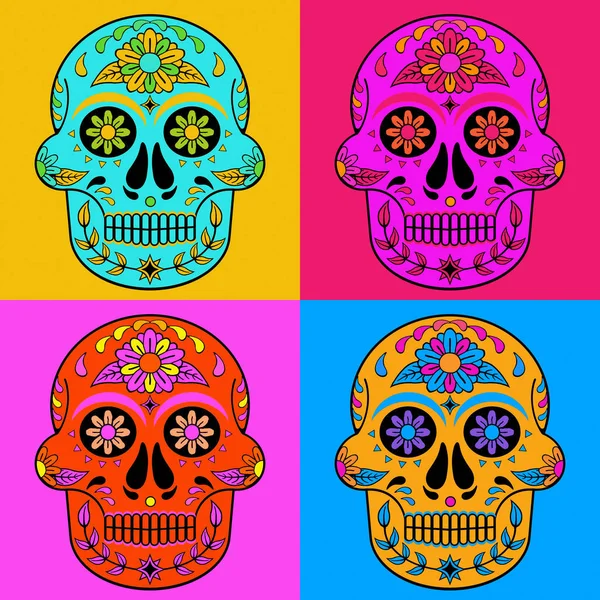 Colorful Seamless Sugar Skull Pattern