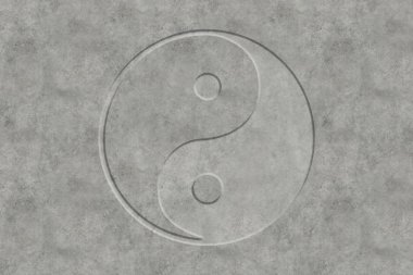 Yin ve Yang Sembolü Betonda