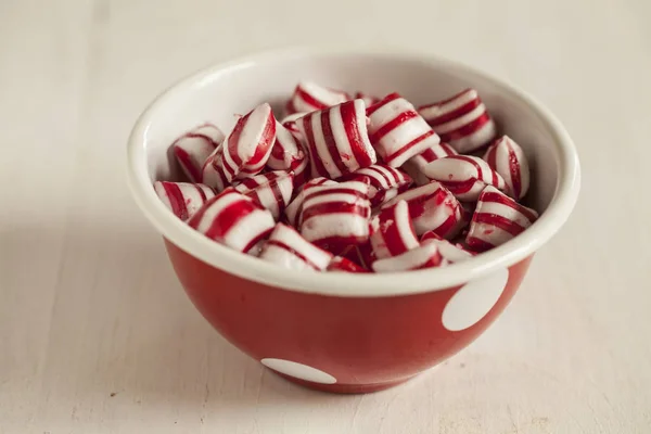 Still Life With Red White Candies — Stock Photo, Image