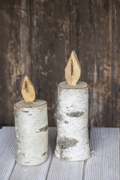 Rustic Christmas Still Life With Candles — ストック写真