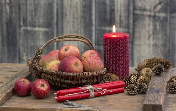 İskandinav Noel Elmalarla Hayat — Stok fotoğraf