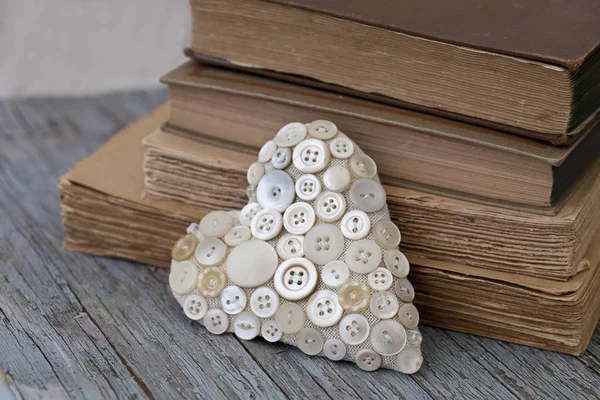 Nostalgic Heart Made Of Vintage Buttons — Stock Photo, Image