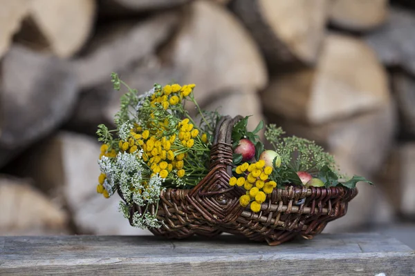 Outono ainda vida com flores selvagens — Fotografia de Stock