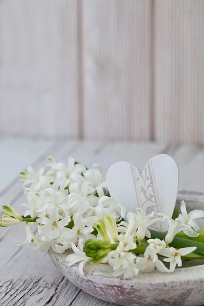 Nature morte avec de petites fleurs blanches de printemps — Photo