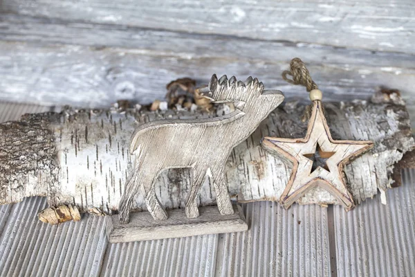 Σκανδιναβική Χριστούγεννα νεκρή φύση με ελάφια — Φωτογραφία Αρχείου