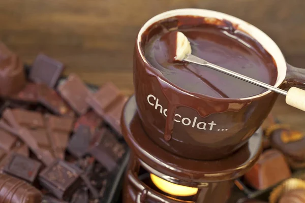 Tatlı Sin Sıcak Çikolata Fondü — Stok fotoğraf