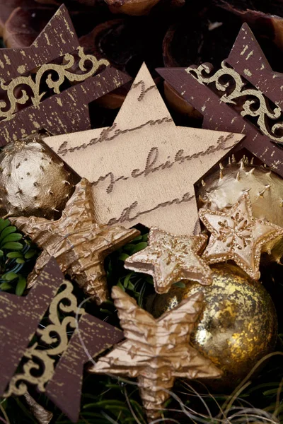 Natale rustico Natura morta con stella — Foto Stock