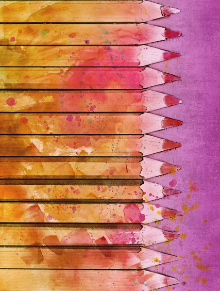 Many colorful pencils in a row — Stock Photo, Image