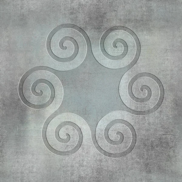 Concrete Style Embossed Tribal Swirl — ストック写真