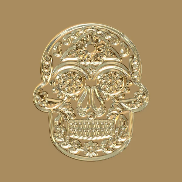 Diseño del cráneo con efecto de estampado de oro —  Fotos de Stock