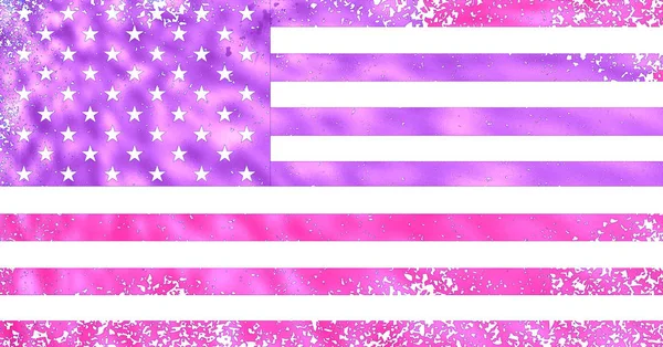 Pink Stars And Stripes American Flag — ストック写真