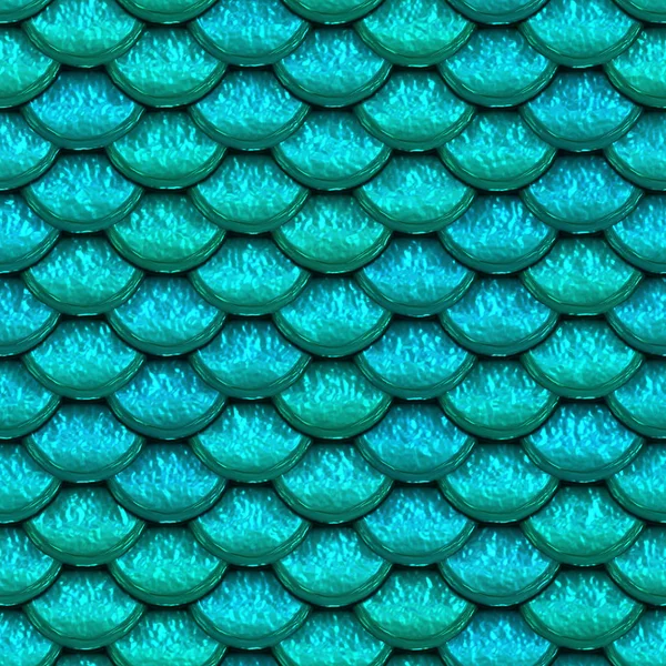 绿松石美人鱼鳞片无缝图案 — 图库照片