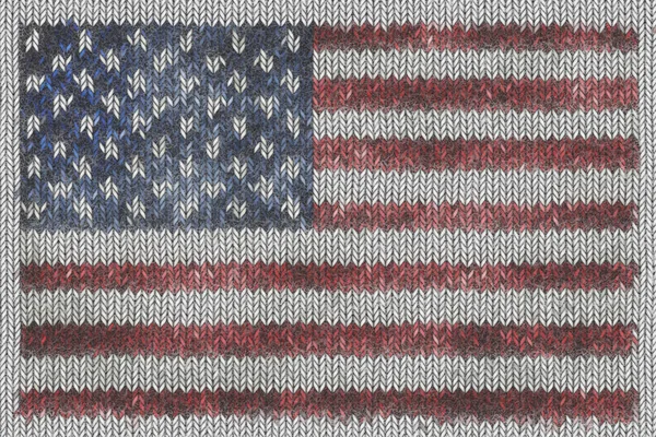 Stelle e strisce lavorate a maglia Bandiera americana — Foto Stock