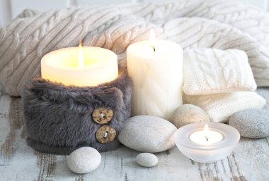 Kırsal Noel Sonbaharı Mumla Hayat