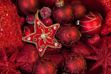 Kırmızı Giyimli Zarif Süslü Noel Hayatı