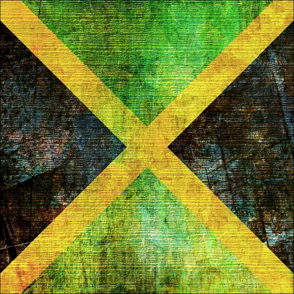 Bandera jamaicana en estilo grunge — Foto de Stock