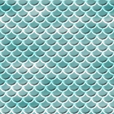 Turkuaz Deniz Kızı Ölçeklendirmesi Kusursuz Desen