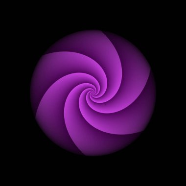 Siyah Üzerine Spiral Pembe Çizim